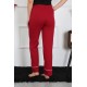 Moda Çizgi Kadın Pamuk Penye Cepli Tek Alt Pijama Bordo 27512