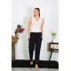 Moda Çizgi Kadın Pamuk Penye Cepli Tek Alt Pijama Lacivert 27512