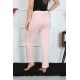 Moda Çizgi Kadın Pamuk Penye Cepli Tek Alt Pijama Pembe 27512