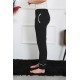 Moda Çizgi Kadın Pamuk Penye Cepli Tek Alt Pijama Siyah 27512