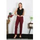 Moda Çizgi Kadın Pamuk Penye Tek Alt Pijama Bordo 27513