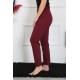 Moda Çizgi Kadın Pamuk Penye Tek Alt Pijama Bordo 27513