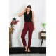 Moda Çizgi Kadın Pamuk Penye Tek Alt Pijama Bordo 27513