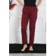 Moda Çizgi Kadın Pamuk Penye Tek Alt Pijama Bordo 27513