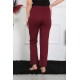 Moda Çizgi Kadın Pamuk Penye Tek Alt Pijama Bordo 27513