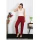 Moda Çizgi Kadın Pamuk Penye Tek Alt Pijama Bordo 27514