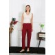 Moda Çizgi Kadın Pamuk Penye Tek Alt Pijama Bordo 27514
