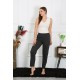 Moda Çizgi Kadın Pamuk Penye Tek Alt Pijama Füme 27514