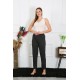 Moda Çizgi Kadın Pamuk Penye Tek Alt Pijama Füme 27514