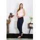 Moda Çizgi Kadın Pamuk Penye Tek Alt Pijama Lacivert 27514