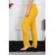 Moda Çizgi Kadın Pamuk Penye Tek Alt Pijama Sarı 27513
