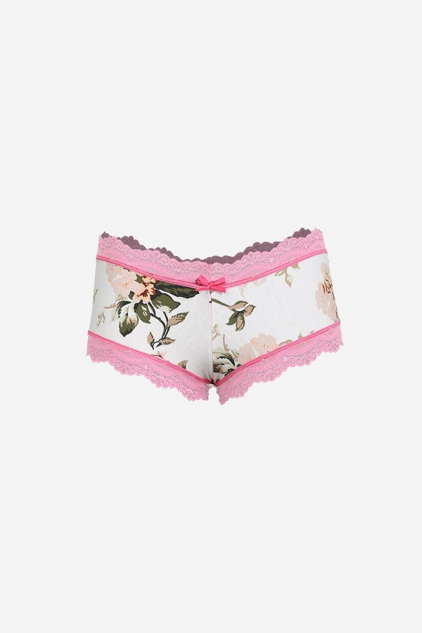 Moda Çizgi Kadın Pamuklu 2li Boxer Beyaz 40280