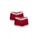 Moda Çizgi Kadın Pamuklu 2li Boxer Bordo 40265