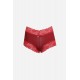 Moda Çizgi Kadın Pamuklu 2li Boxer Bordo 40277