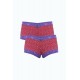 Moda Çizgi Kadın Pamuklu 2li Boxer Bordo 40280