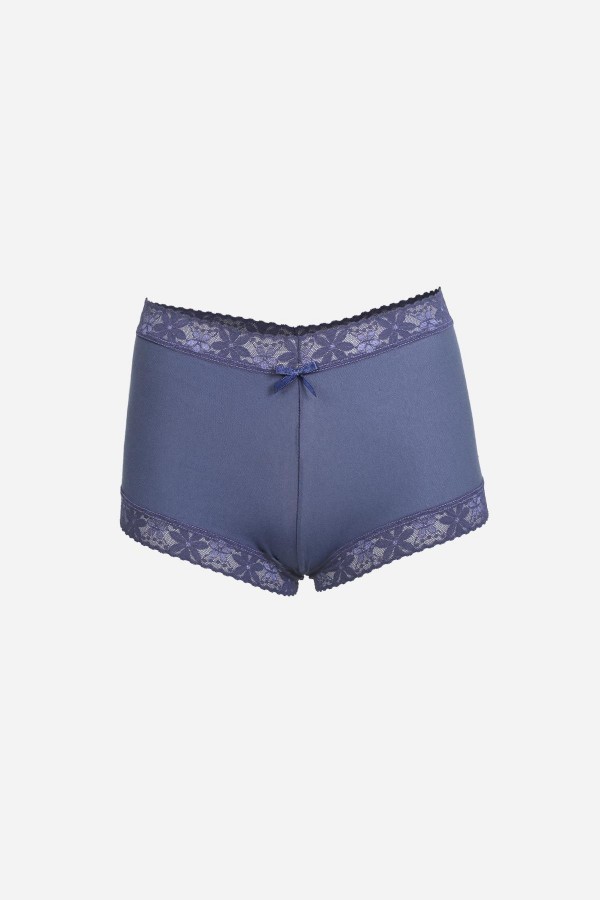 Moda Çizgi Kadın Pamuklu 2li Boxer İndigo 40277
