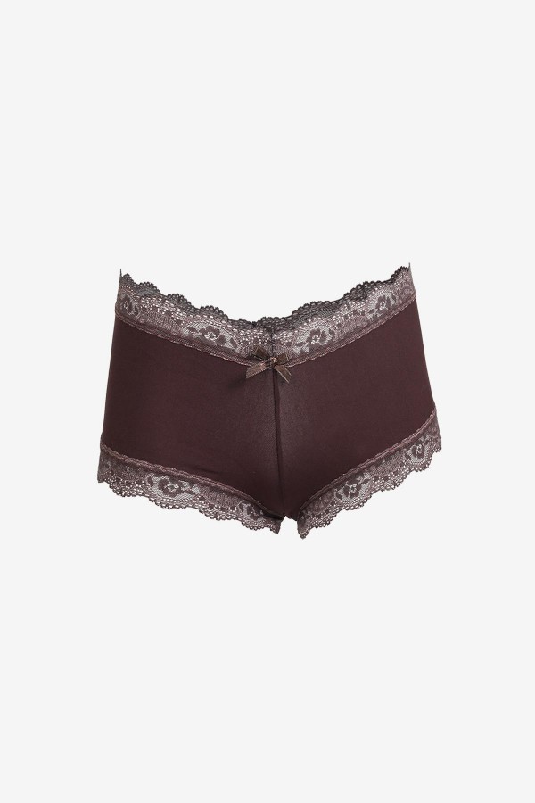 Moda Çizgi Kadın Pamuklu 2li Boxer Kahve 40278