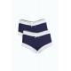 Moda Çizgi Kadın Pamuklu 2li Boxer Lacivert 40277