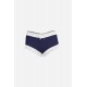 Moda Çizgi Kadın Pamuklu 2li Boxer Lacivert 40277