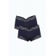 Moda Çizgi Kadın Pamuklu 2li Boxer Lacivert 40278
