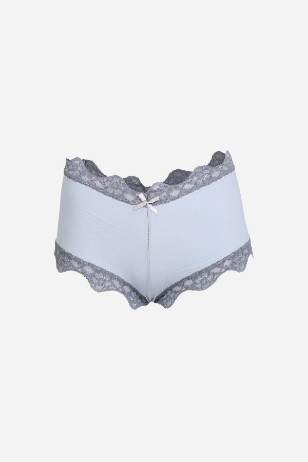 Moda Çizgi Kadın Pamuklu 2li Boxer Mavi 40277