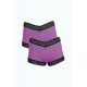 Moda Çizgi Kadın Pamuklu 2li Boxer Mor 40277