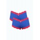 Moda Çizgi Kadın Pamuklu 2li Boxer Saks 40277