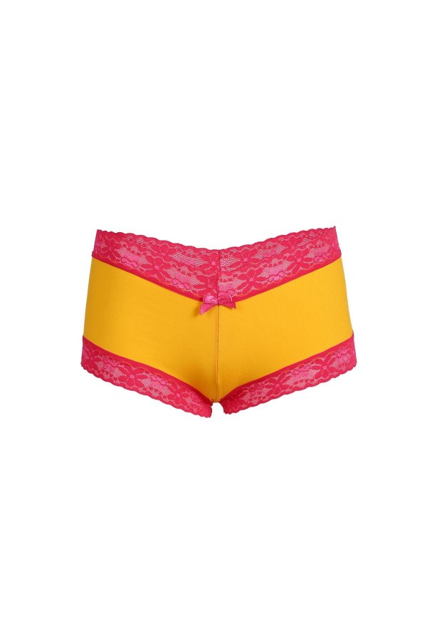 Moda Çizgi Kadın Pamuklu 2li Boxer Sarı 40265