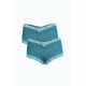 Moda Çizgi Kadın Pamuklu 2li Boxer Su Yeşili 40278