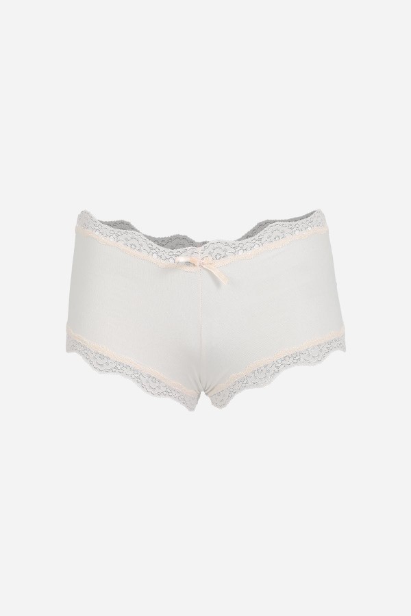 Moda Çizgi Kadın Pamuklu 2li Boxer Sütlü Kahve 40277