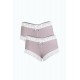 Moda Çizgi Kadın Pamuklu 2li Boxer Sütlü Kahve 40278