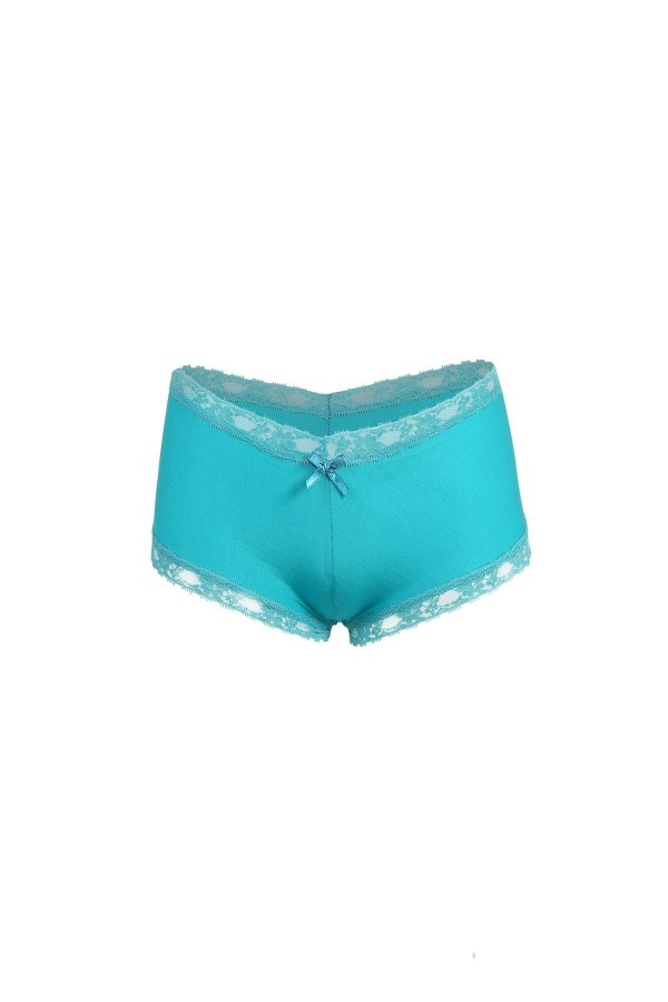 Moda Çizgi Kadın Pamuklu 2li Boxer Turkuaz 40265