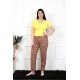 Moda Çizgi Kadın Pamuklu Büyük Beden Alt Pijama 27470