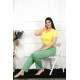 Moda Çizgi Kadın Pamuklu Büyük Beden Alt Pijama 27473