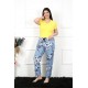 Moda Çizgi Kadın Pamuklu Büyük Beden Alt Pijama 27474