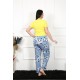 Moda Çizgi Kadın Pamuklu Büyük Beden Alt Pijama 27474