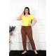 Moda Çizgi Kadın Pamuklu Büyük Beden Alt Pijama 27476