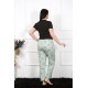 Moda Çizgi Kadın Pamuklu Büyük Beden Alt Pijama 27477