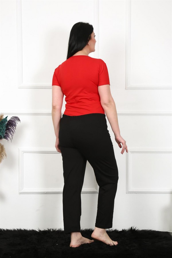 Moda Çizgi Kadın Pamuklu Büyük Beden Alt Pijama 27478