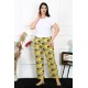 Moda Çizgi Kadın Pamuklu Büyük Beden Alt Pijama 27488