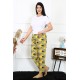 Moda Çizgi Kadın Pamuklu Büyük Beden Alt Pijama 27488