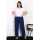 Moda Çizgi Kadın Pamuklu Büyük Beden Alt Pijama 27492
