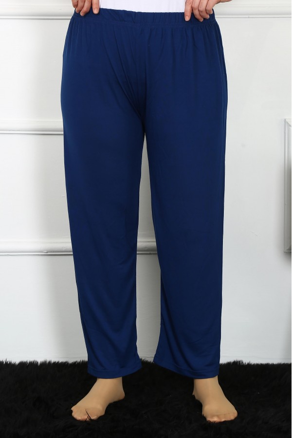 Moda Çizgi Kadın Pamuklu Büyük Beden Alt Pijama 27492