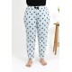 Moda Çizgi Kadın Pamuklu Büyük Beden Alt Pijama 27557 Buz Mavisi