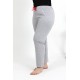 Moda Çizgi Kadın Pamuklu Büyük Beden Alt Pijama 27557 Gri