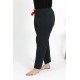 Moda Çizgi Kadın Pamuklu Büyük Beden Alt Pijama 27557 Siyah