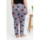 Moda Çizgi Kadın Pamuklu Büyük Beden Alt Pijama 27557 Somon