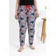 Moda Çizgi Kadın Pamuklu Büyük Beden Alt Pijama 27557 Somon