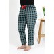 Moda Çizgi Kadın Pamuklu Büyük Beden Alt Pijama 27557 Turkuaz