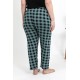 Moda Çizgi Kadın Pamuklu Büyük Beden Alt Pijama 27557 Turkuaz